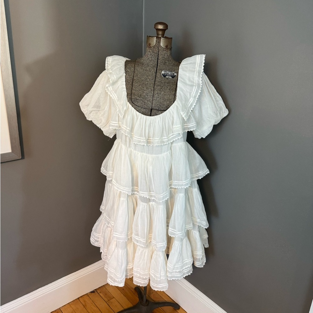 Innika Choo organdy square neckline mini dress size 3